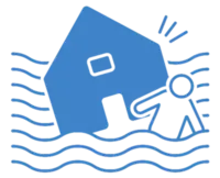 House damaged by water